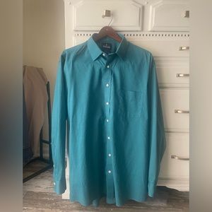 Men’s Stafford teal button down shirt